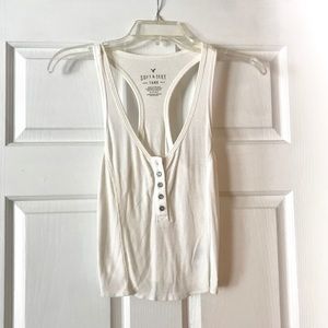American Eagle Soft & Sexy Button Crop Tank Top